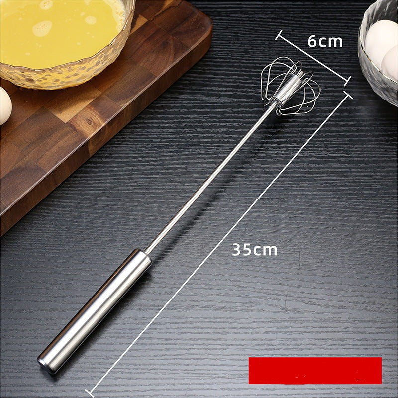 Semi-Automatic Egg Beater 304 Stainless Steel Egg Whisk Manual Hand Mixer  Self Turning Egg Stirrer Kitchen Egg Tools